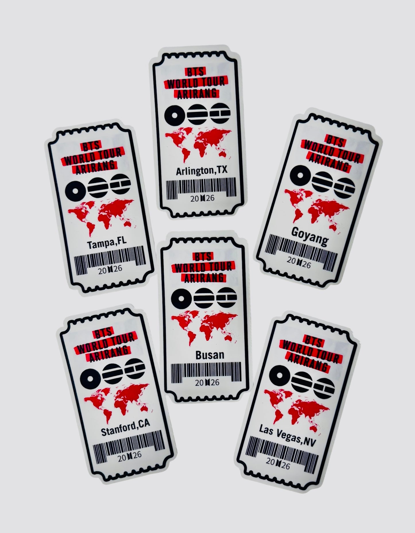 BTS World Tour Ticket Stub Vinyl Sticker